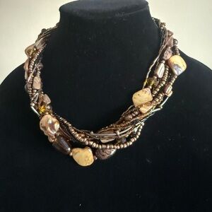 Elegant Brown Beaded Necklace